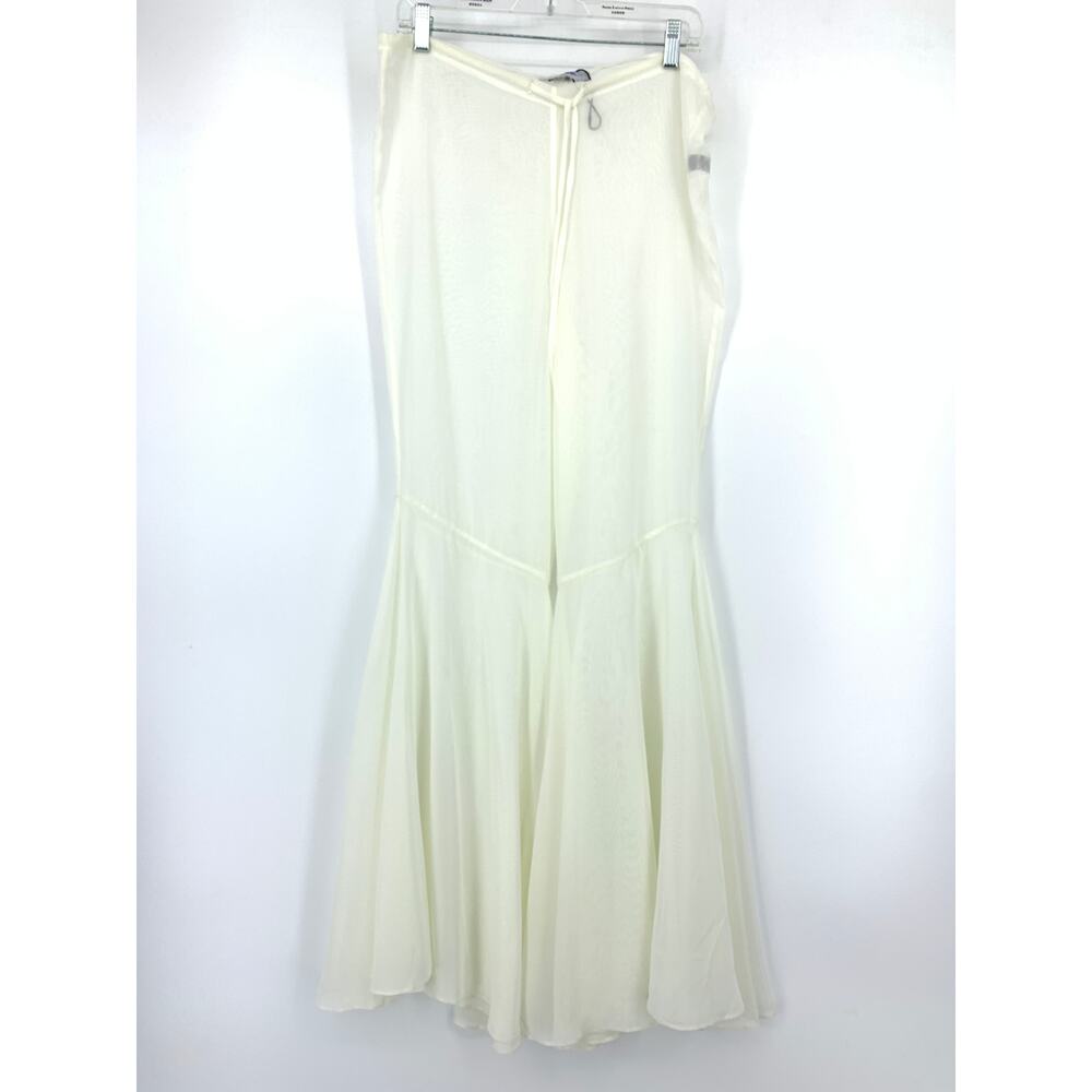 Bumpsuit The Chiffon Flare Leg Pant Womens Size Small Signature Ivory Sheer